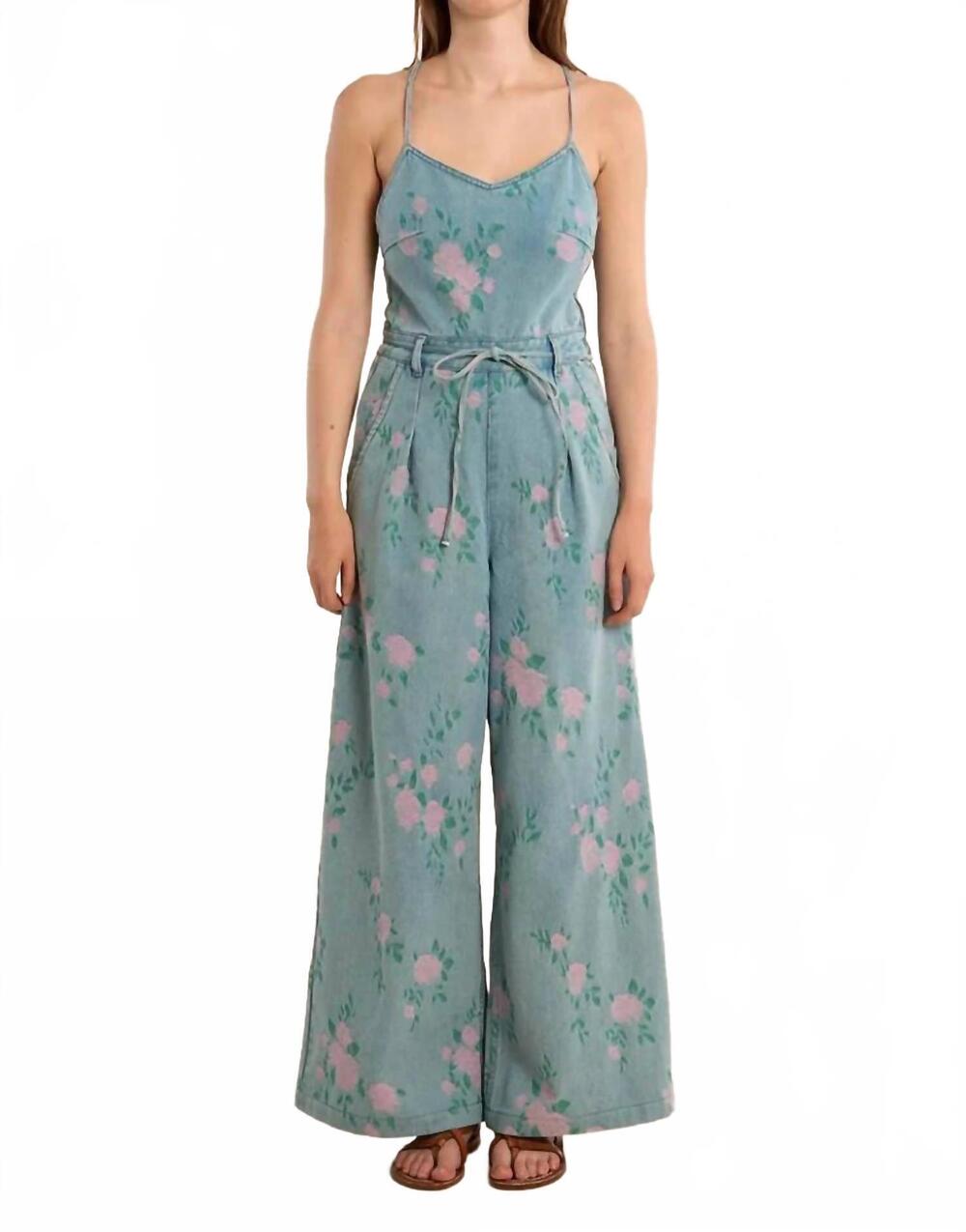NEW MOLLY BRACKEN women's floral tide jumpsuit in multi